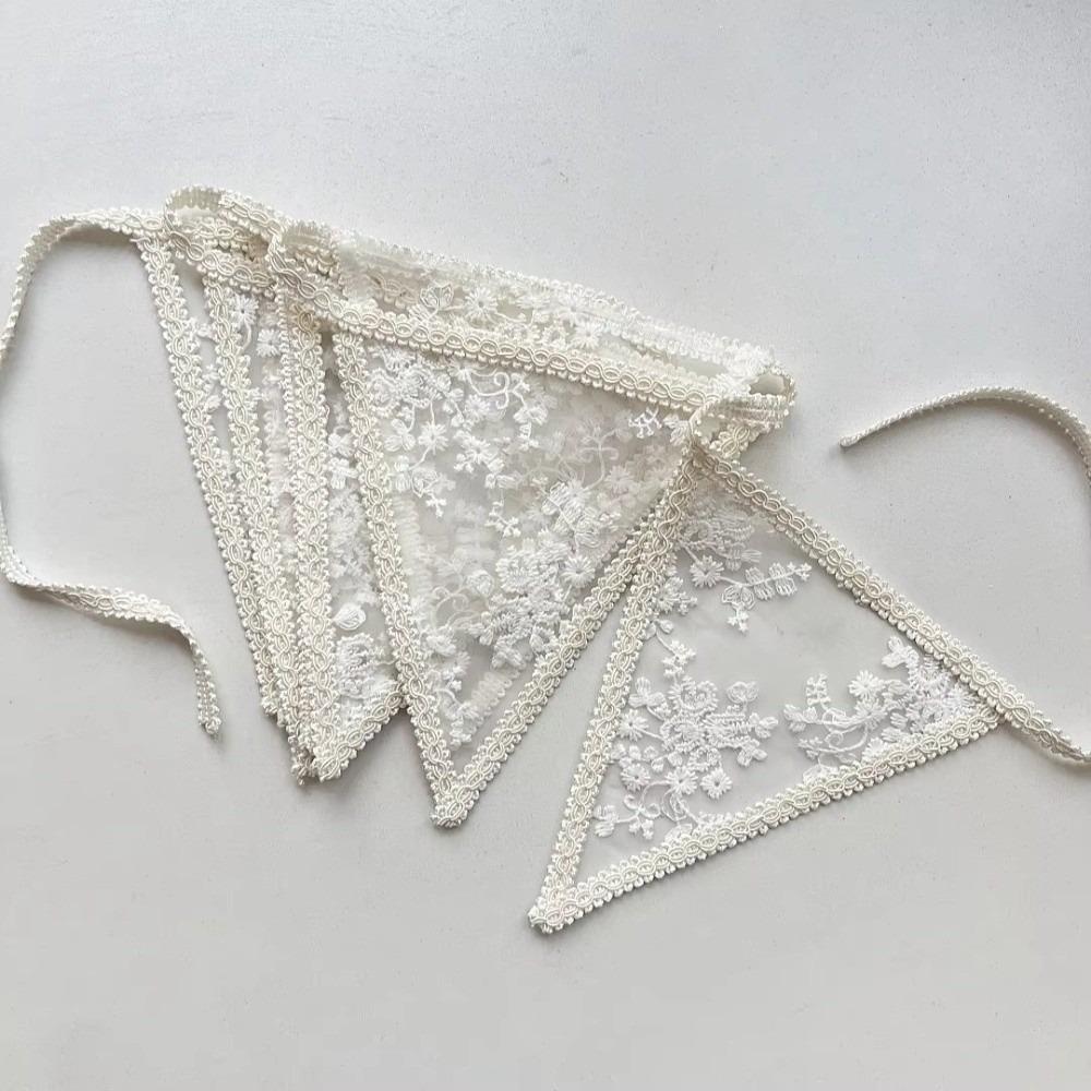 Fashion Wall Hanging Lace Garland Decorative Banner Romantic Design Fabric Flower Garland Colorful Garland Pennant Banner