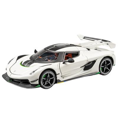 1/24 Koenigsegg Jesko Attack Alloy Sports Car Model Diecast Metal Racing Car Model Simulation Sound and Light Childrens Toy Gift