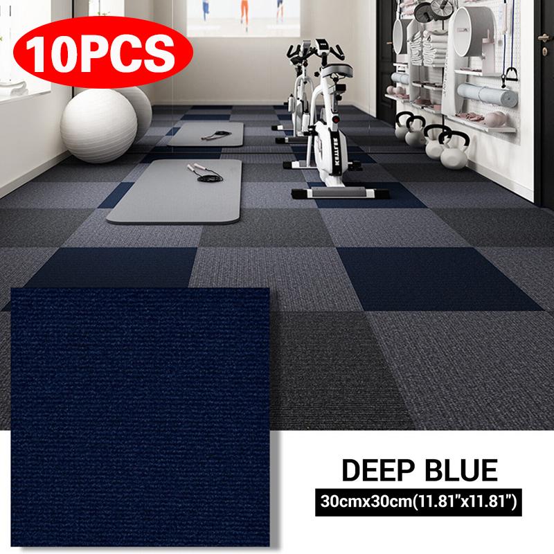 10pcs Self Adhesive Carpet Rugs Living Room Carpet Floor Mat 30x30cm Square Staircase Anti-slip Floor Sticker Office Home Decor
