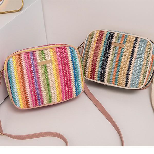 New Minimalist Street Style Woven Straw Bag With Fashionable And Stylish Style, One Shoulder Crossbody Bag
