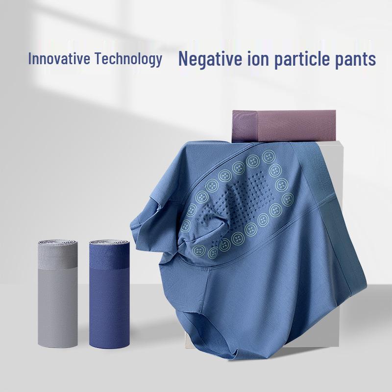 Męskie Bezszwowe Bokserki Modalne z Turmalinem, Oddychające, Duży Rozmiar, Styl Jesienno-Zimowy.