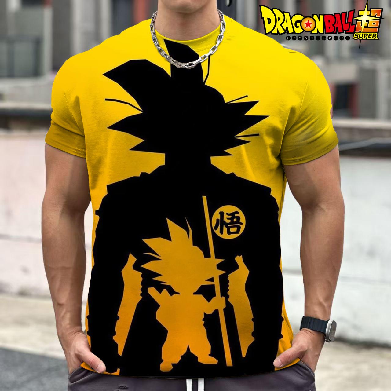 

Вегета Dragon Ball Z Гоку Чоловіча футболка Тренд Вуличний одяг Крутий Хараджуку СПОРТЗАЛ Оверсайз 110-6XL Круглий виріз Короткий рукав Аніме Саян 5XL