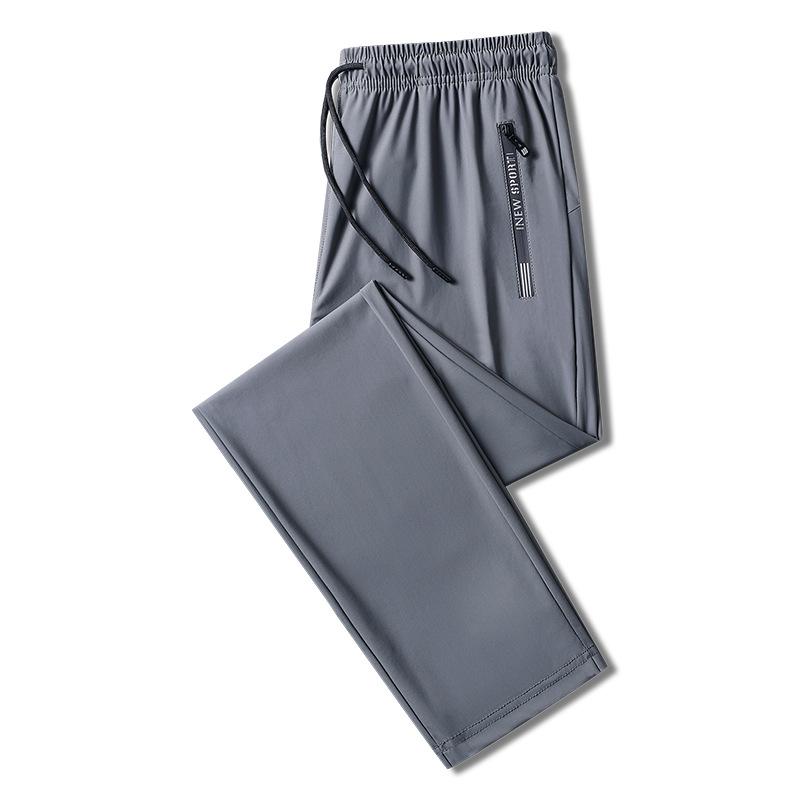 Pánské nadměrné rychleschnoucí sportovní kalhoty z ledového hedvábí - Lehké letní ležérní