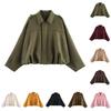 Women's Color Fashionable Sleeve Long Sleeved Zipper Casual Top Jacket Jacket