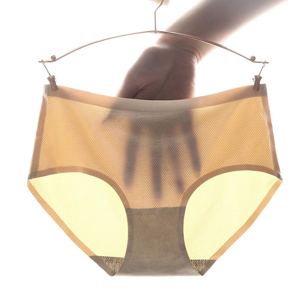 Damen-Slips für den Sommer, einfarbig, nahtlos, mittlere Taille, sexy, atmungsaktive Unterwäsche für Damen