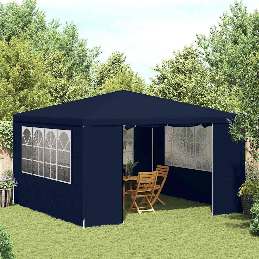 Professional Party Tent with Side Walls 4*4 m Blue 90 g m²