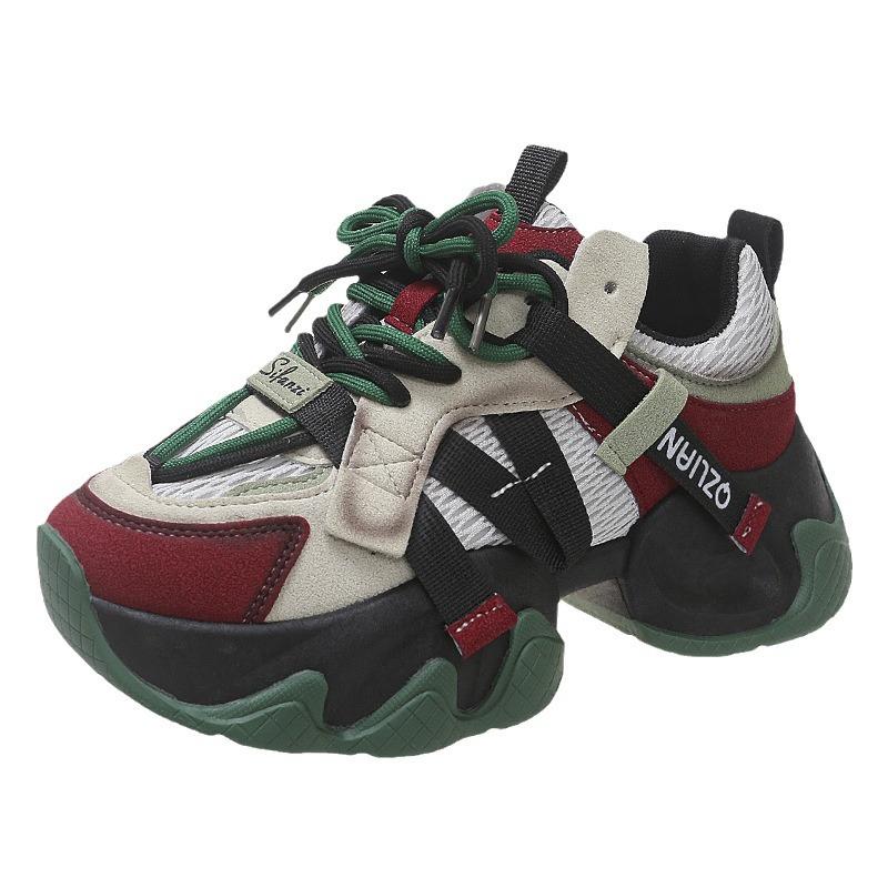 Platform-soled Dad Shoes Color Matching Breathable Mesh Shoes Women's Shoes 2025 Autumn New Sports and Leisure Shoes Versatile Trendy Shoes