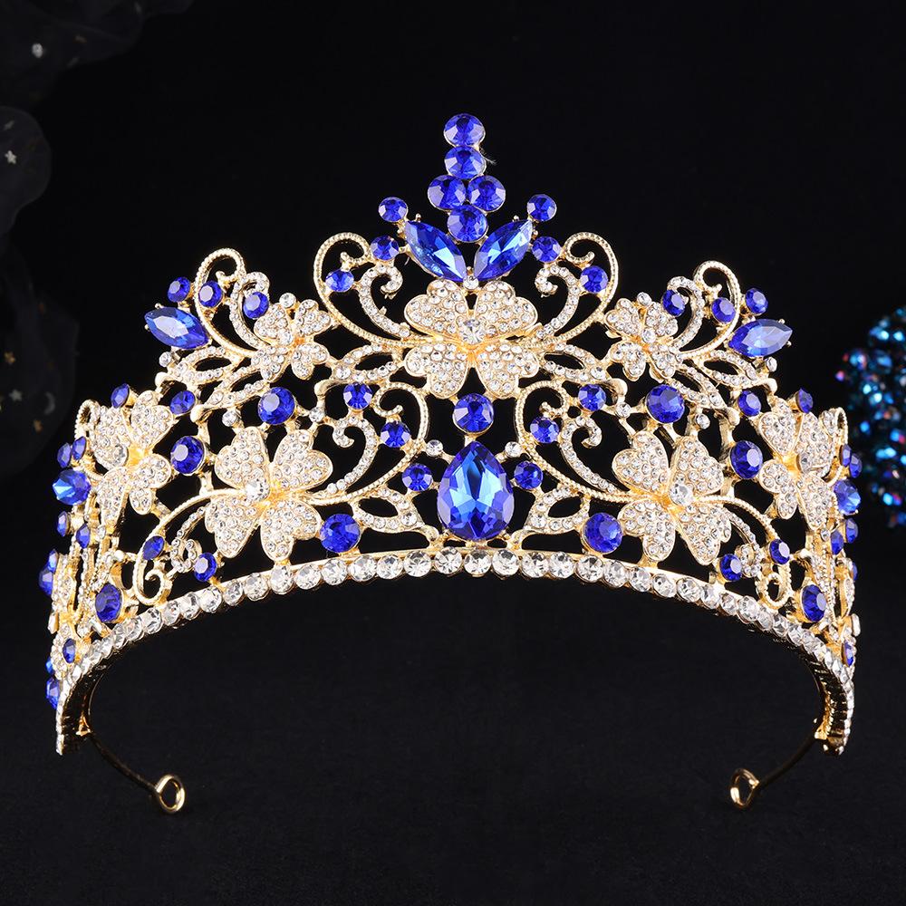 

DIEZI 15 Colors Luxury Flower AB Rhinestone Crystal Tiara For Women Wedding Party Elegant Bridal Bride Crown Hair Accessories