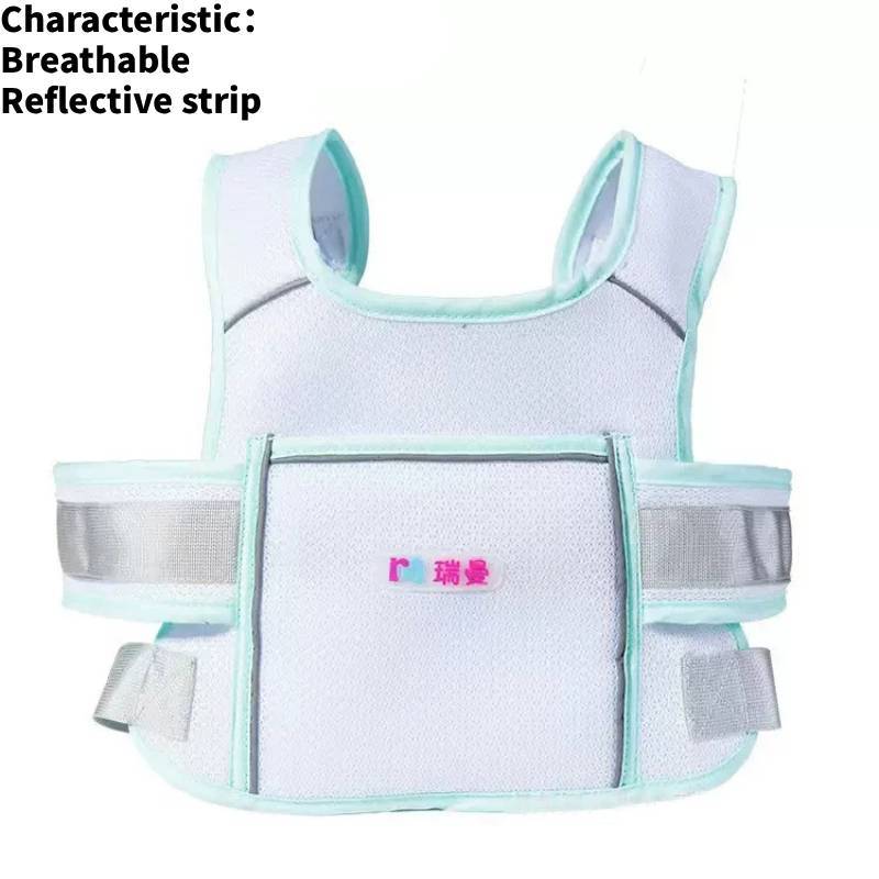 

Child Safety Harness For Winter Electric Bicycle Child Seat With Reflective Straps For Kids Ride Safety Breathable White