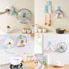 Adjustable Pot Lid Rack Wall Mounted Rotatable Kitchen Storage Shelf Non-perforated Adhesive Cookware Cutting Board Holder