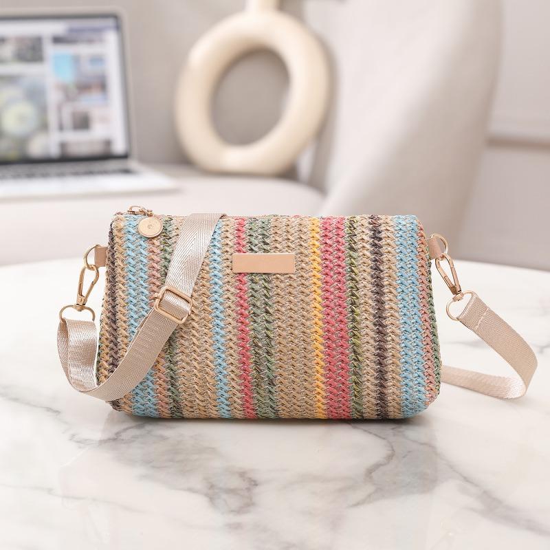 Shoulder Bag New Personality Niche Simple Rainbow Casual Beach Bag Small Square Bag Trendy One Piece Hair