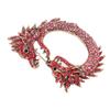 Zodiac Chinese Dragon Brooch Pin Dual Heads Sparkling Antique Chinese Dragon Brooch for Men Women
