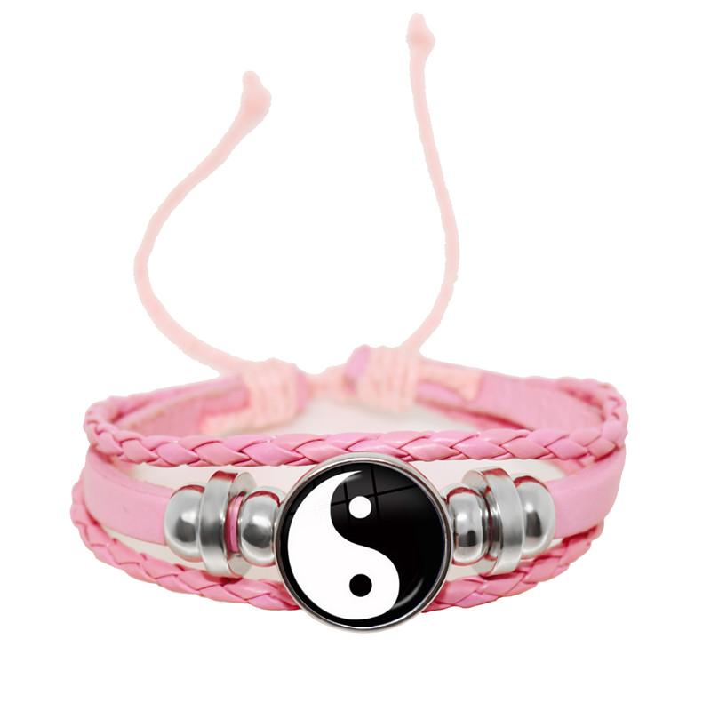 One piece Yin Yang Tai Chi rope bracelet black and white braided leather bracelet bracelet women's gift