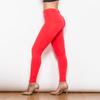 Shascullfites Women's Red Leggings Elastic Regular Waist Skinny Fit for Fitness Workout Tight Fitting Leggings for Ladies