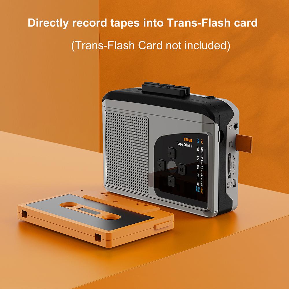 ezcap234 USB Cassette Player with USB Power Cable Tape-to-MP3 Converter Built-in Speaker Microphone