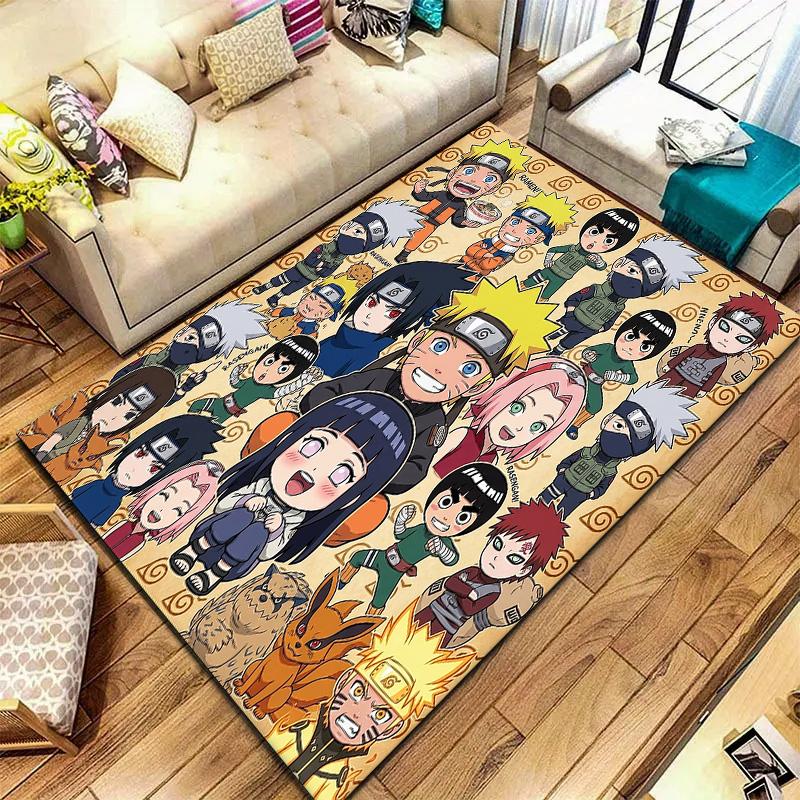 Naruto koberec pro obývací pokoj, ložnici, domácnost, dekorace pohovky, protiskluzová podložka na hraní pro děti