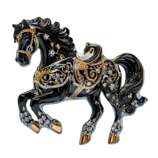 Pferd Weihnachtsschmuck Glitzer Strass Pferd Weihnachtsbaum Hängeornament 2D Flach Acryl Auto Rückspiegel Anhänger für Feiertags-Wohndekor