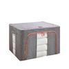 Waterproof Cotton & Linen Storage Box with Steel Frame - Foldable, Moisture-Proof, Large Capacity, Fabric Quilt Bag with Cover