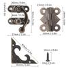 46PCS Bronze Box Hardware Small Size Box Hinges Angle Code Latch Hook Hasp  Cabinet