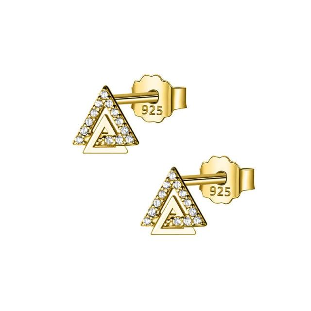 

Trustdavis настоящее серебро 925 пробы модные милые треугольные V-образные серьги-гвоздики с фианитом для женщин Свадебная вечеринка изящные ювелирные изделия DB1453