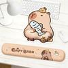 1/2Pcs Capybara Mouse Pad Keyboard Wrist Rest Non-Slip Rubber Base Mousepad Ergonomic Pain Relief Wrist Support Cushion PC Accessory