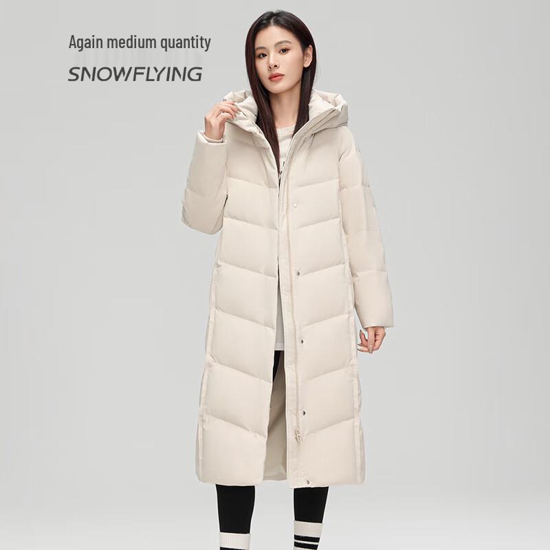 SNOWFLYING Women's Thickened Long Hooded Down Jacket
