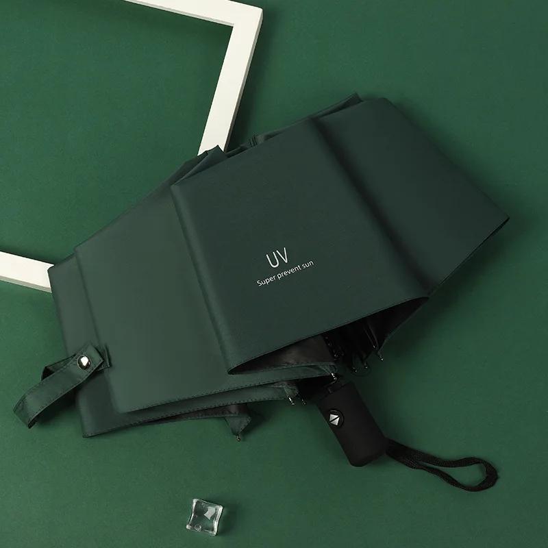 New Buckle Umbrella, Fully Automatic, Portable, Enlarged, Thickened, Reinforced, Night Light, Reverse Folding