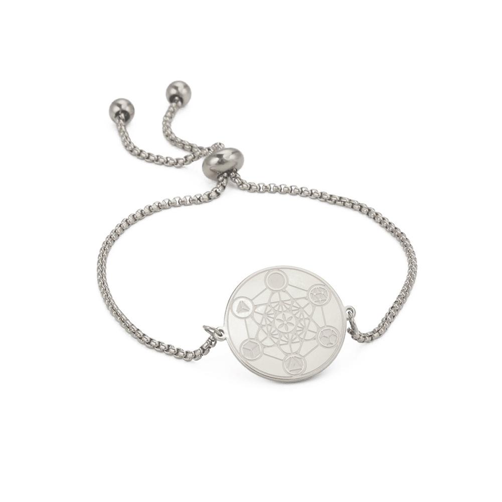 

Double Sided Solomon Hexagram Pendant Titanium Steel Bracelet For Women Delicate And Elegant