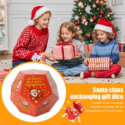 Weihnachten Wichteln Geschenketausch Würfel 3 x 3 Zoll Tauschgeschenke Familienspiel Würfel Weihnachtsstrumpffüller für Weihnachtsfeier Familienabend Feiertag