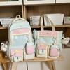 New Japanese ins fresh and sweet contrasting colors splicing bar pain bag girl junior high school students large-capacity backpack