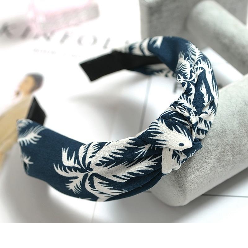 

Женская элегантная повязка на голову с узлом сверху, принт в горошек, полосатая, в клетку, с цветком, модные аксессуары для волос FG0320