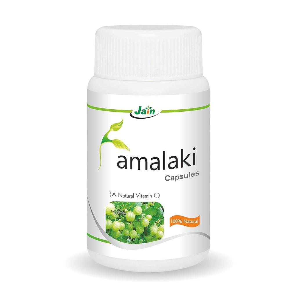 JAIN Amla Capsules 120 Count X Pack of 2 Natural Ayurvedic Supplement for Wellness and Energy Support