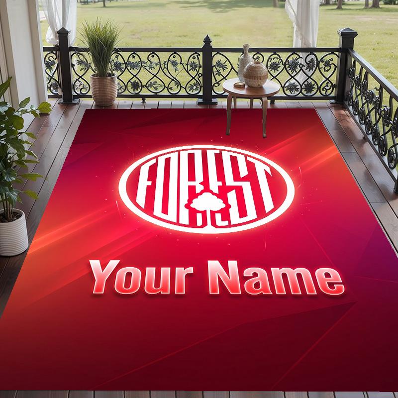 Custom Text Printed Rug Nottingham Forest FC Non Slip Floor Carpet For Home Room Decor