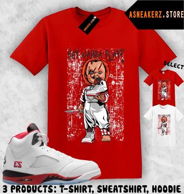 Tee Shirt Matching 5 OG Fire Red 2025 Match Sneaker Sneakerhead Chucky T Shirt