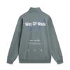 Li-Ning Wade Series Letter Stand Collar Comfortable Breathable Versatile Fleece Warm Sweatshirt Men Sweatshirt Storm-Gray Washed AWDV041-7