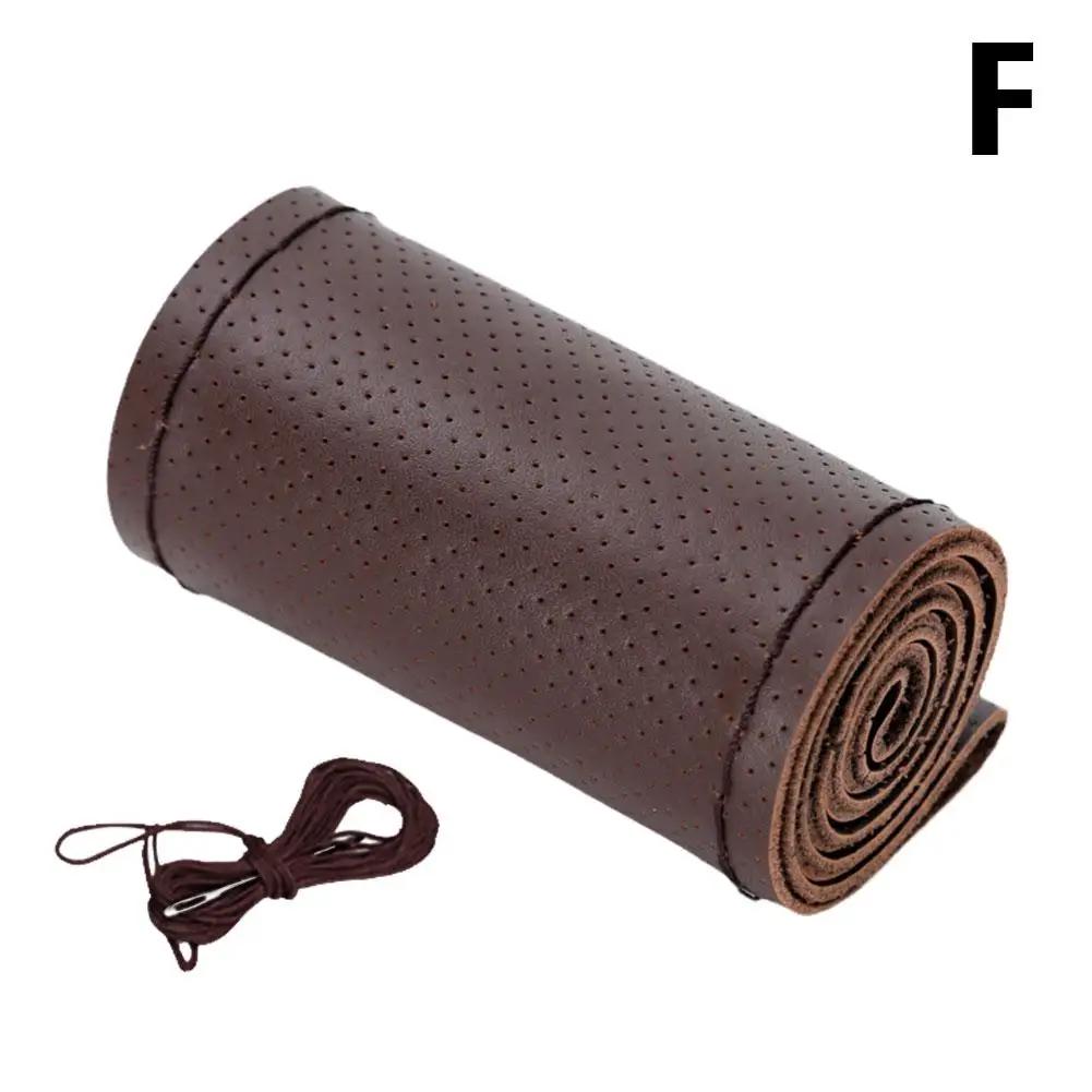 Piese auto interioare consumabile cusute manual din piele ghidon husă volan respirabilă din piele husă universală anti-alunecare S9X2