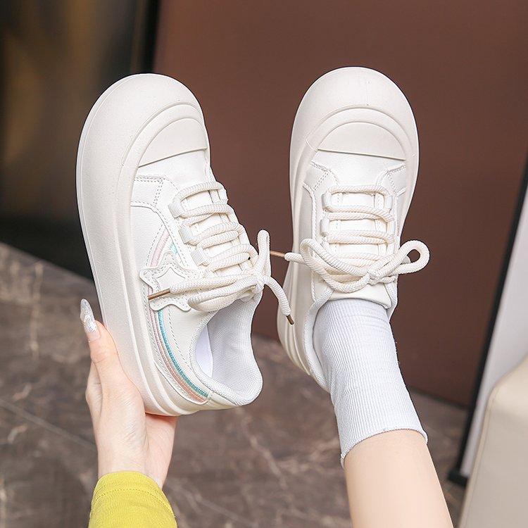 Cute Ugly Cute Big Head Star Bread Shoes Women's Spring and Autumn 2024 New Rainbow Platform Student Versatile Board Shoes