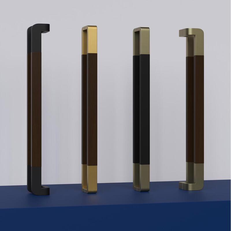 Yunduo Elegant Black & Walnut Tempered Glass Door Handle