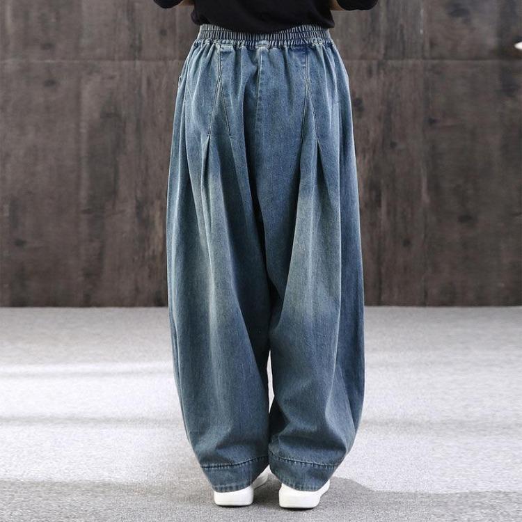 Vintage Baggy Oversized Jeans voor Dames Casual Harembroeken Wijde Pijpen Mom Jeans Denim Broeken Bloomers