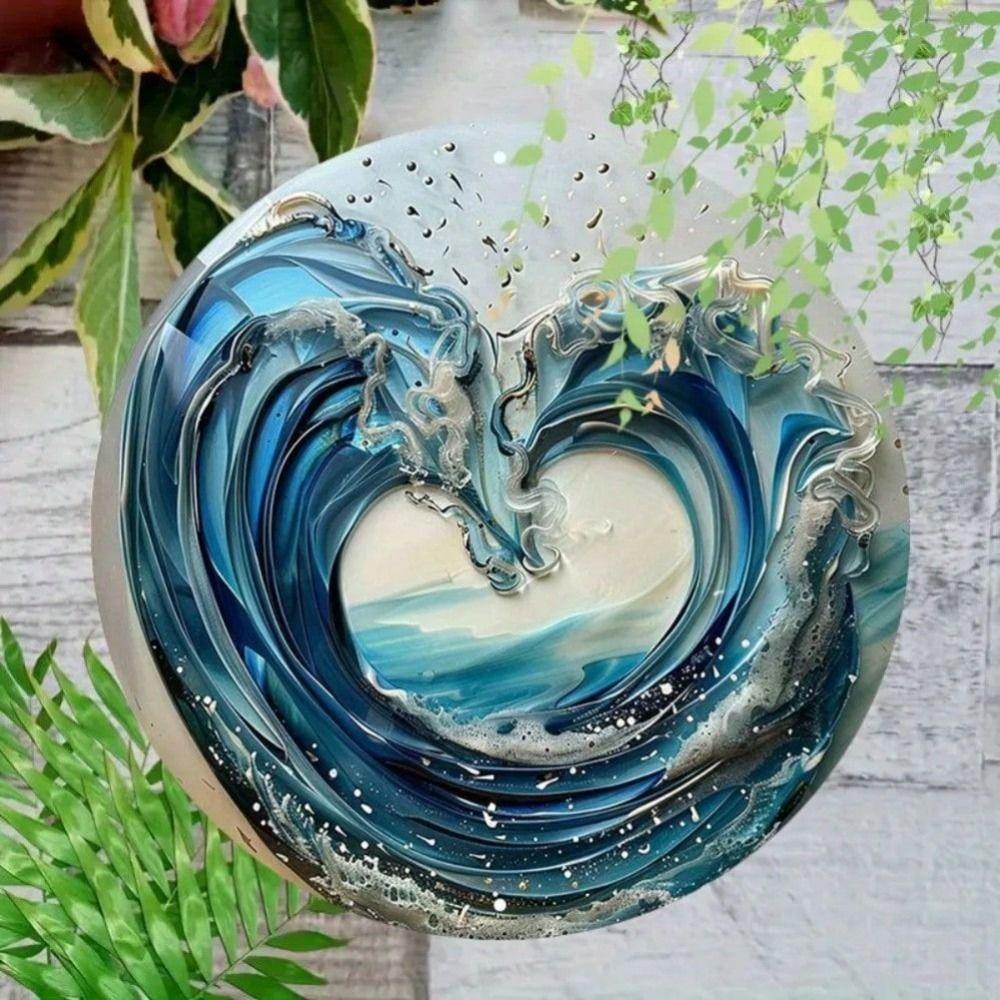 Metal Canvas Wall Art Tin Painting 20x20cm Handmade Home Decor Gift