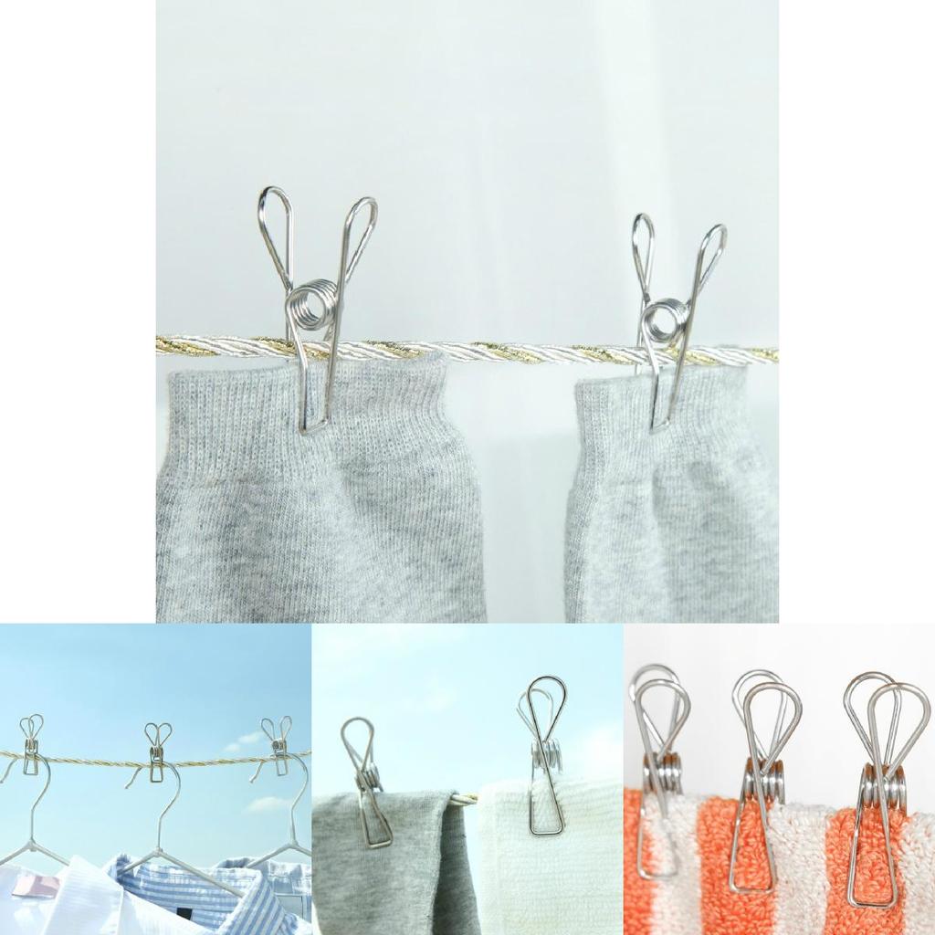 User-friendly 20x Stainless Steel Clothes Pegs With Excellent Arc Design For Secure Hanging And Drying