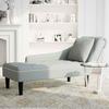 Chaise Longue with Cushion and Right Armrest Light Grey Velvet
