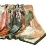 90*90cm Satin Silk Square Scarf Woman Fashion Kerchief Neck Head/Hair Scarves Bandana Handkerchief Floral Printed Headscarf