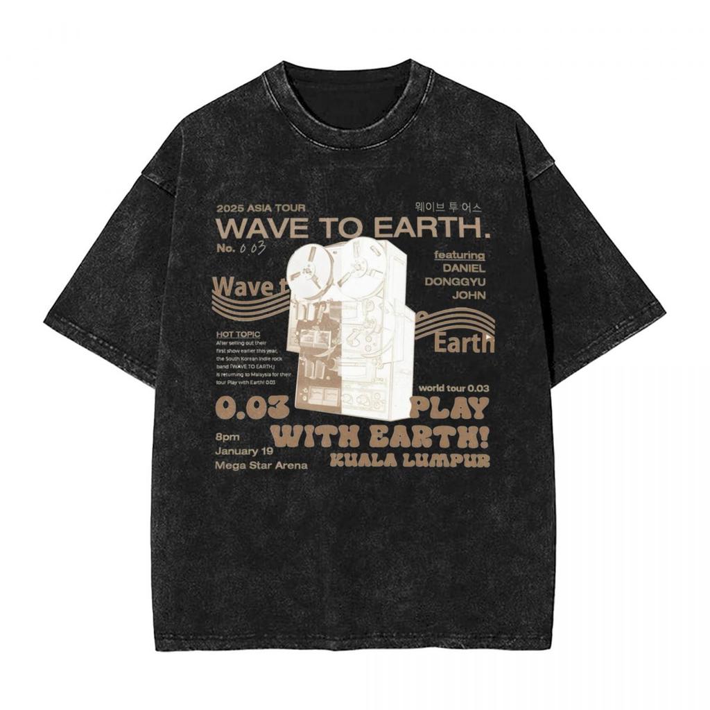 Men Wave To Earth World Tour Music Cover T Shirts Top Tees Summer Funny Short Sleeve Tshirt Oneck Fashion Diy Tshirt Wholesale