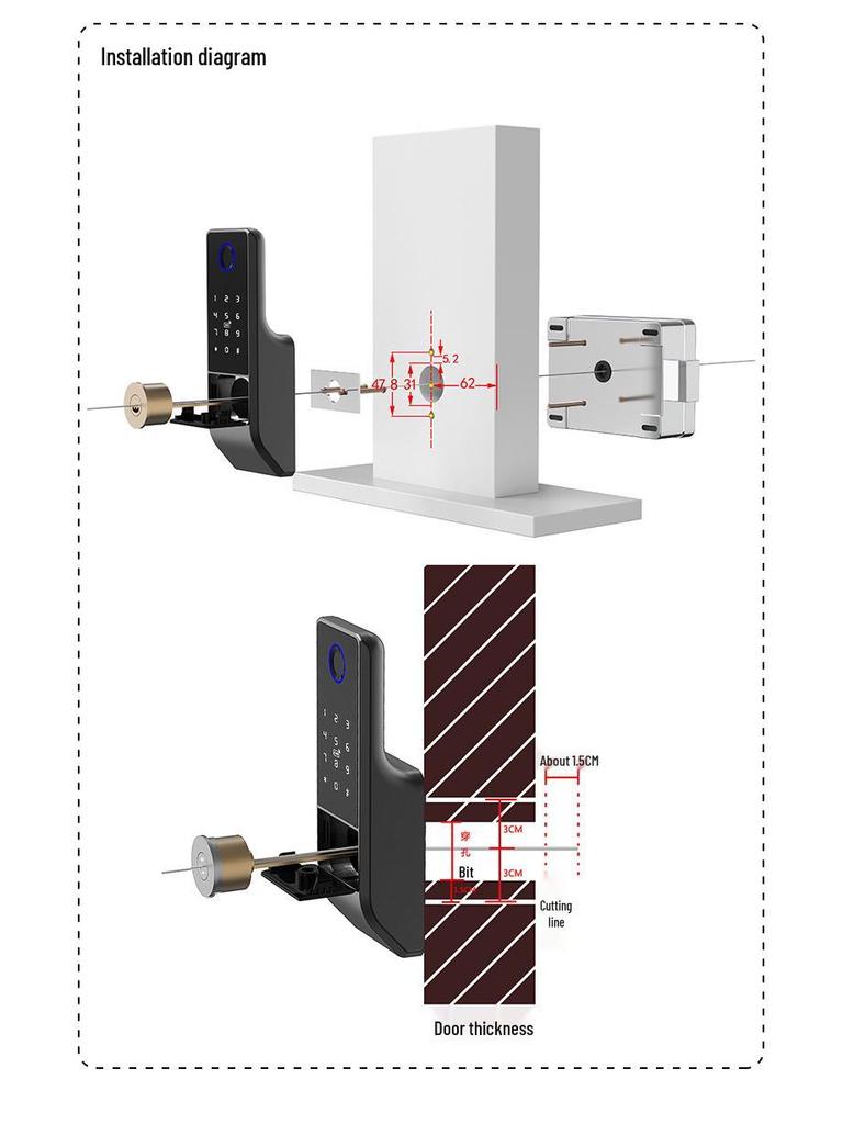 Waterproof Outdoor Fingerprint Lock - Smart, Old-Fashioned Iron Gate Door Lock with Tuya & Password Function.