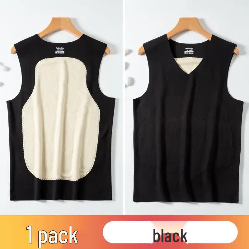 Мужской двухсторонний бесшовный терможилет - Тепло осени/зимы XL чёрный