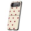 Love Heart Phone Case For Samsung Galaxy Z Flip 3 4 5 6 7 Hard Black Folding PC For Samsung Z Flip3 Flip4 Flip5 Cover