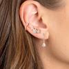 3PCS Gold Filled Flower Pendant Hoop Earrings Set for Women Stainless Steel Helix Rook Conch Tragus Stud Earring Fashion Jewelry