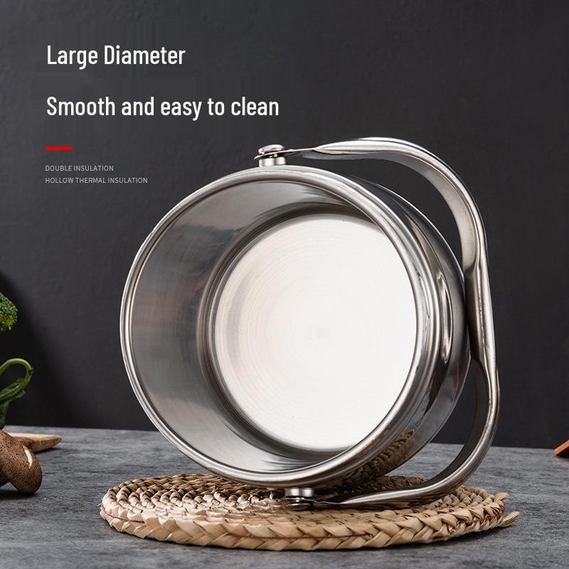 Doppellagige isolierte Edelstahl-Lunchbox – Trommelförmiges Bento für Schüler & Berufstätige.