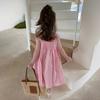 Ärmelloses, einfarbiges Mädchenkleid, süßes Prinzessinnenkleid